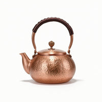 Curved Spout Copper Tea Kettle Wrapped Handle Tea Kettle with Lid Large Capacity Handmade for Hosts, Kitchen