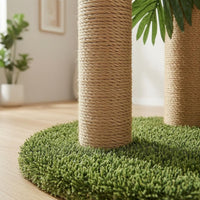 Botanical Design Cat Climber Cloth Leaves Cat Scratching Pole Decorative