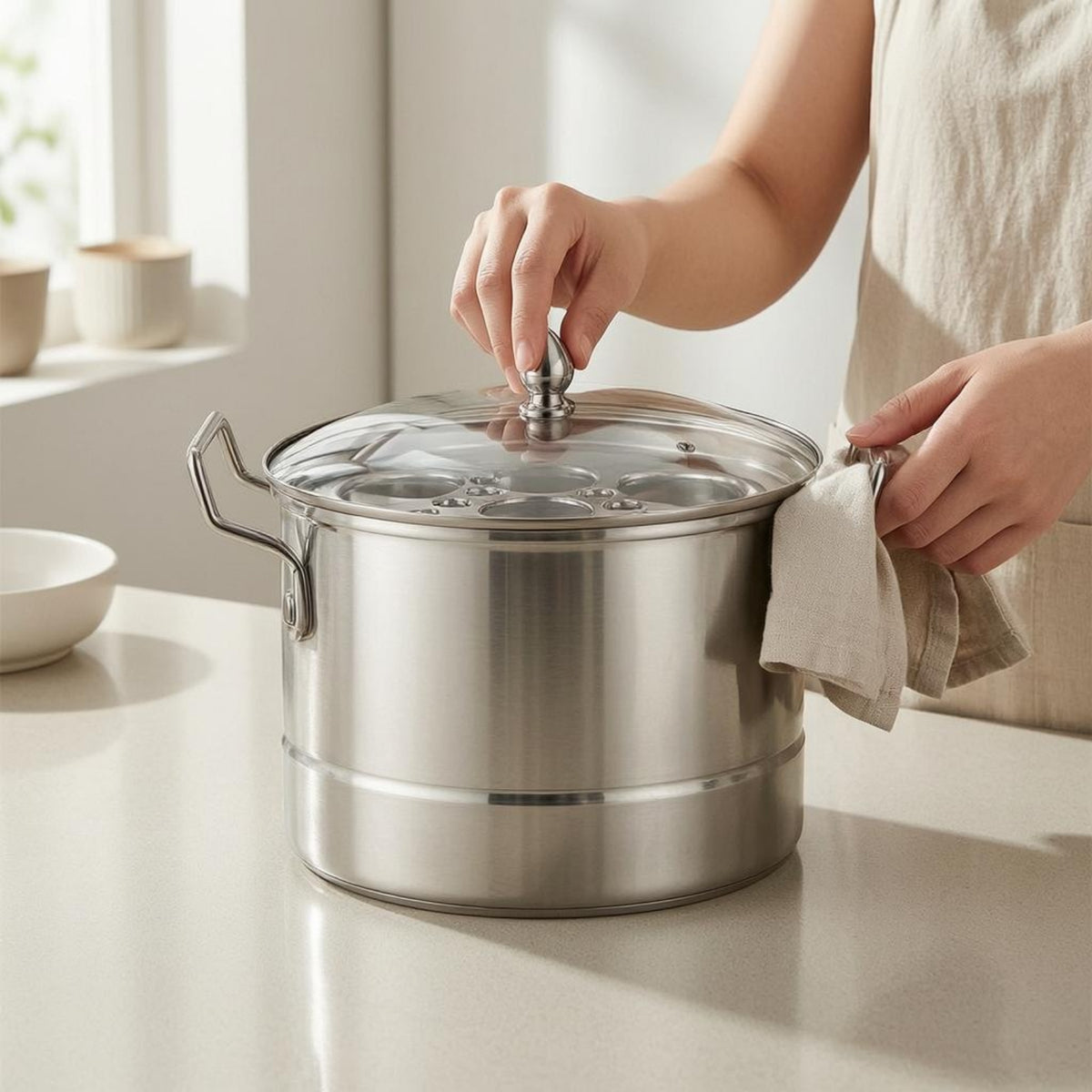 Stainless Steel Steaming Pot Thickened Body Cookware Induction Ready