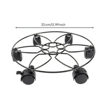 Lockable Caster Plant Stand Wire Frame Round Plant Mover Metal for Garden