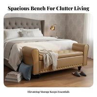 Multi-Functional Tufted Bed End Ottoman timeless Design Storage Bench Easy to Clean Upholstered Seat for Decor lovers, Decorators, Entryway, Bedroom, Walk-in Closet, Living Room