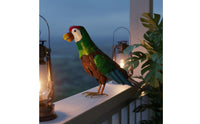Artistic Design Parrot Statue Weather Resistant Metal Parrot Decor Vivid Colors Bird Garden Ornament Hand Painted for Outdoor, Yard