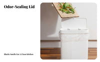 Narrow Space Trash Bin Space Saving Trash Can with Lid PP Material Narrow Waste Basket for Lavatory, Office, Bedroom