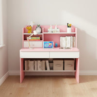 1 Piece Children Study Desk with Hutch Kids Desk and Chair Set Children Activity Table Homework Station Sturdy Artificial Board Rounded Edges Suitable for Gift Giving Home Decoration Study Room