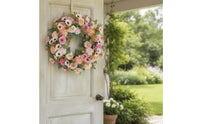 Artificial Flower Wreath Lifelike Silk Flower Wreath Decorative Indoor for Entryway, Entryway