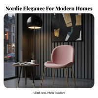 Nordic Design Beetledesign Chair Light Luxury Home Seating Gilded Legs Shell-Shaped Seat for Restaurant Owners, Interior Designers, Dining Room, Bedroom, Kitchen, study alcove