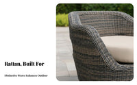 Waterproof 4-Piece Woven Sofa Set Outdoor Furniture weatherproof Patio Seating Modern Design for Entertainers, Families, Homeowners, Garden, rearyard, Sunroom, Balcony