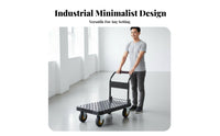 High Load Capacity Foldable Platform Cart Space Saving Foldable Platform Truck Textured Non-Slip Surface Steel Push Cart Dolly Multipurpose for Delivery Personnel, Maintenance Personnel, Office Workers, Factory, Workshop, Stockroom, Garage