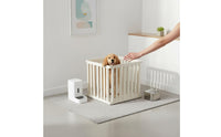 Easy Assembly Indoor Puppy Playpen Anti-Slip Suction Cups Modular Pet Fence with Gate Configurable Dog Barrier for Small Dogs, Young Dogs