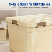Thickened Plastic Organizer Box with Lid, Large Capacity Storage Bin, Clothes, Toys, Stackable, Dustproof, Multi-Use