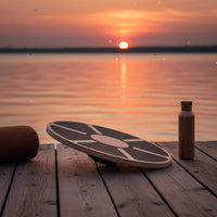 Rehab Exercise Round Balance Disc Non-Slip Surface Wooden Balance Board 360 Degree Rotation for Rehabilitation, Home Workout