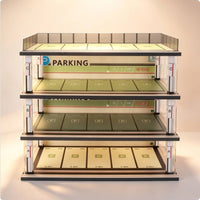 Parking Garage with Dust Cover Multi-Level Car Model Display Case Realistic Model Car Garage for Hobbyists, Shelf, Desk