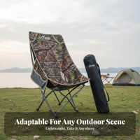 Foldable High-Back Moon Chair Easy Setup High-Back Backpacking Chair Lightweight Portable Seating Sturdy Construction for Backpackers, Festival Goers, Camping, Picnic, Backyard, Hiking