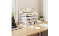 Desktop Organizer with Pen Holder 4-Tier Desk Organizer with Pen Holders Comprehensive Mesh Document Holder for Professionals, Classroom