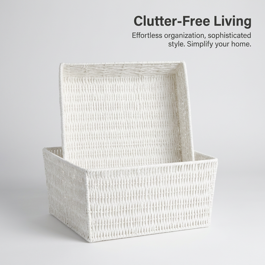 Minimalist Decor Storage Baskets, Living Room Organization Storage Baskets, Woven Basket for Toys, Bedroom Storage Woven Basket