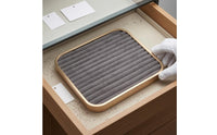 Aluminum Alloy Square Jewelry Display Tray Rounded Corners Striped Jewelry Organizer Tray Polished Shiny Rim Storage