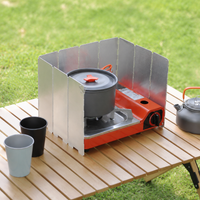 16-Panel Aluminum Alloy Wind Screen, Foldable & Windproof for Outdoor Cooking, Lightweight Camping Shield with Carrying Bag