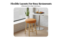 Heavy-Duty Upholstered Dining Stool Space-Saving Design Restaurant Seating Simple Design Commercial Furniture Comfortable Cushion for Diners, Business Owners, Homeowners, Snack Bar, Food Court, Cafe, Kitchen