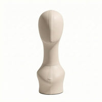 Mannequin Head with Shoulders Leather-Covered Mannequin Bust with Shoulders Long-Neck for Hairpiece Makers, Boutique Counters