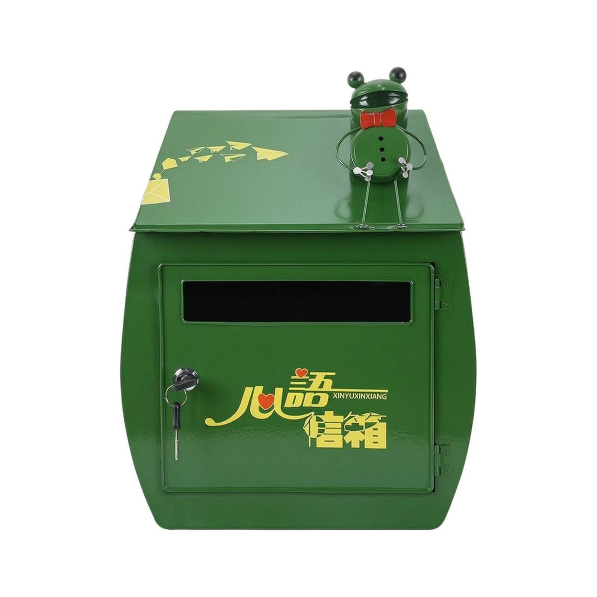 Lockable Frog Mailbox Metal Mailbox with Lock Compact Post Box Secure for Entryway