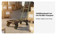 Foldable Hand Truck Adjustable Telescopic Handle Folding Hand Truck Versatile Foldable Moving Trolley for Homeowners, Outdoor, Travel, Shopping