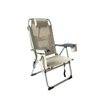 Folding Lounge Chair Low Slung Camping Chair with Headrest Padded for , Beach