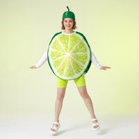 Lime Costume One-Size-Fits-Most Lime Outfit with Hat Cape-Style for Cosplayers