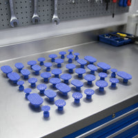 30 Pieces Textured Dent Repair Pads with Threaded Stem Oval Dent Pulling Pads Convex Straight for DIYers