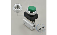 Pneumatic Valve with Push Button Compact Mechanical Pneumatic Valve Aluminum Alloy for Machinists, Machine Controls