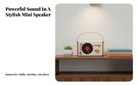 Mini Retro Speaker, Creative Vinyl Turntable, Portable Desktop Audio, Card Slot, Gift Idea, USB Powered, Multiple Colors