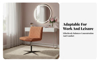 Ergonomic Design Armless Scalloped spine Chair Multi-Functional Armless Side Chair Curved spinerest Upholstered Seat firm-density Foam paddinging for Remote Workers, Homeowners, Study Room, Home Office, Small Spaces, leisure corner