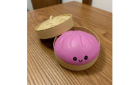 Stress-Relief Press Bun with Steamer Cute Steamer Bun Press Toy Soft Novelty for Adults, Teens, Students, Desk, Office, Classroom