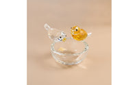Bird Figurine with Nest Clear Bird Figurine Tabletop Crystal Birds for Collectors, Desk, Office