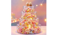 4 Pieces Cake Display Cylinder Versatile Acrylic Display Container Easy to Clean