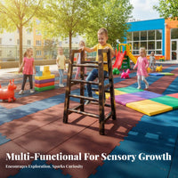 Modular Climbing Frame Set Develops Hand-Eye Coordination Sensory Training Playset Grass Block and Ladder Climber for Outdoor, Playground
