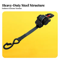 4 Pieces Tangle Tangle-Resistant Heavy Duty Ratchet Tie-down Quick Release Mechanism Retractable Ratchet Strap S-Hooks for Truck Drivers
