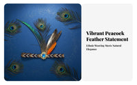 Tribal Feather Headdress Natural Feathers Peacock Feather Headband Costume Accessory Hippie Aura Hair Adornment Great Gift
