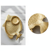 Fishes-Shaped Small Tray Fishes Trinket Dish Aesthetic Key Dish for Dresser