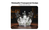 Ingot Shape Ice Container Easy to Clean Clear Acrylic Ice Container Clear Plastic Beverage Tub Sturdy 4 Liter Drink Chiller