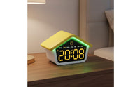 Multifunction House Shaped Alarm Timepiece Night Light Home Decor Cute Design for Office
