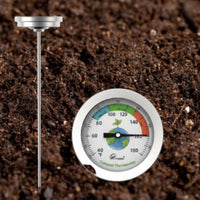 Long Rod Compost Thermometer Easy to Read Face for Gardeners