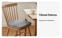 Four-Season Horseshoe Shaped Chair Pad Japanese Design Pattern Horseshoe Chair Pad Breathable for Homeowners, Office Workers, Study Room