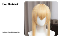 Long Blonde Hairpiece with Ears Pre-Design D Blonde Cat Ear Hairpiece Heat Resistant Fiber Costume Accessory for Cosplayers, Costume Parties, Photo S