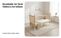 Wooden Bedside Cradle Solid Beech Wood Attached Infant Bed Liftable Guardrail Sleeping Infant Crib for Newborns, Young Children, Nighttime Feedings