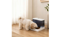 Simple to Use Automatic Feeder with Transparent Storage Bottle Compact Automatic Feeder and Water Dispenser Double-Bowl Safe for Young Dogs, Apartment
