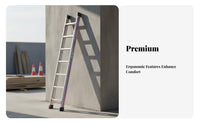 Aluminum Alloy Straight Ladder Widened Steps Single Section Ladder Reinforced Frame Climbing Equipment for Homeowners, Home, Warehouse, Trailer Access