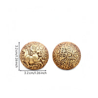 Brass Hand Ball Shiny Finish Carved Brass Sphere Spiraling Patterns Ornamental Piece for Exercise
