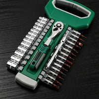 1/4-Inch Drive Socket Wrench Set with Bent Handle 72-Tooth Socket Wrench Set with Storage Case Reversible Quick Release for DIYers, Homeowners, Cyclists, Home Repair, Garage, Two-Wheeler Maintenance