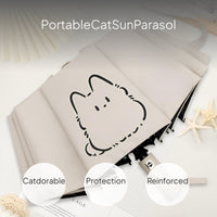 Cute Cat Folding Umbrella Sun and Rain Protection