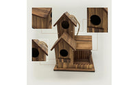 Wooden Birdhouse Double-Layer Hanging Birdhouse Multi-Room for Garden, Gardeners